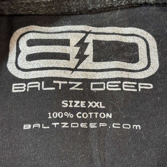 Baltz Deep Graphic Black T-Shirt XXL 100% Cotton Lion Logo Front & Back Design - Picture 4 of 6